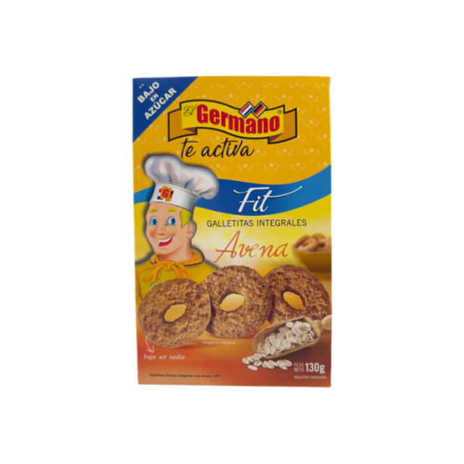 Galletita integral diet con avena paquete El Germano 130 gramos