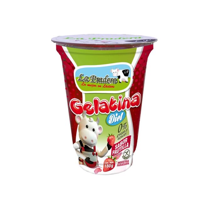 Gelatina de frutilla diet pote La Pradera 180 gramos