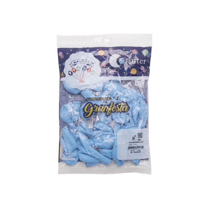 GLOBOS RED LISO AZUL CLARO 9 25UN CORINT