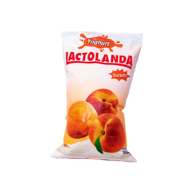 Yogurt fruttigurt entero sabor durazno sachet Lactolanda 1 litro