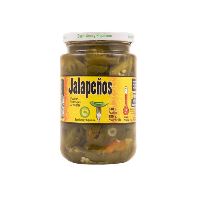 Jalapeño en rodajas picante B & R Foods 340 gramos