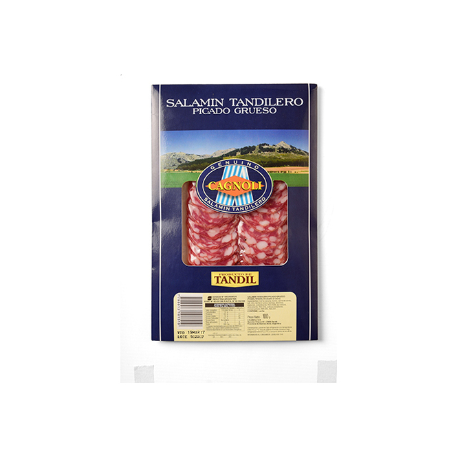 Salame Tandilero picado grueso feteado Cagnoli 100 gramos