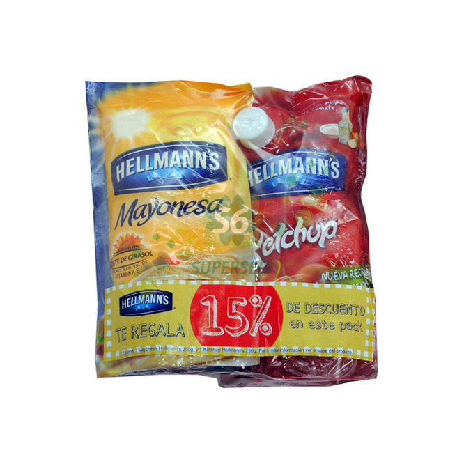 KETCHUP/MAYOINESA HELLMANS  PACK 250GR