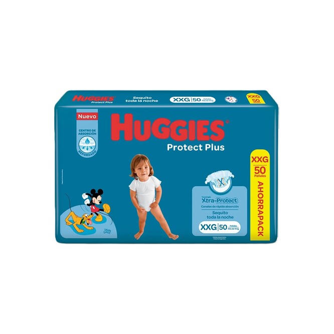 Pañales desechables Protec Plus tamaño XXG Huggies 50 unidades