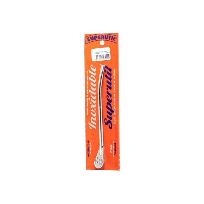 Bombilla de acero inoxidable lisa silver Superútil 1 unidad