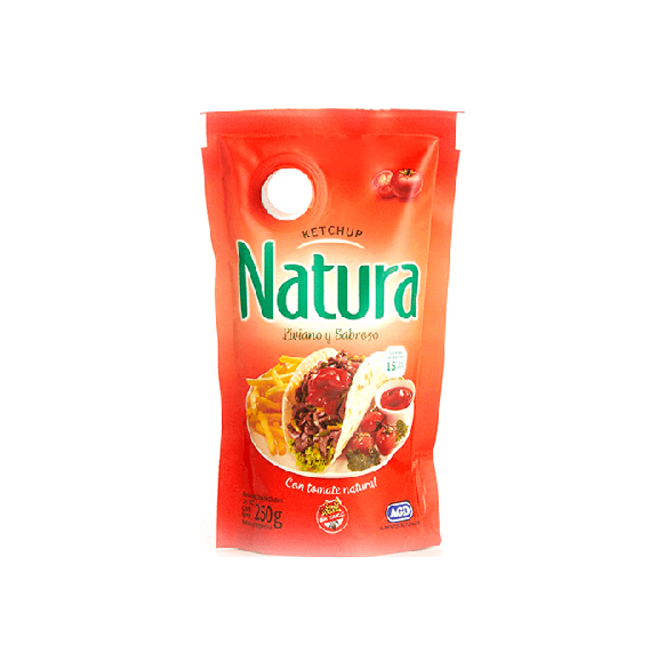 Ketchup con tomate natural doypack Natura 250 gramos