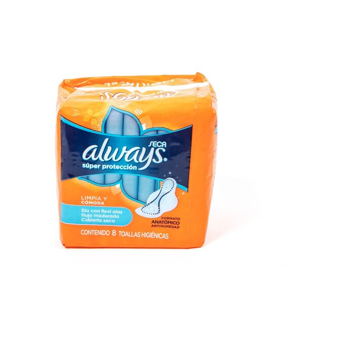 Toalla higiénica con alas paquete Always 8 unidades