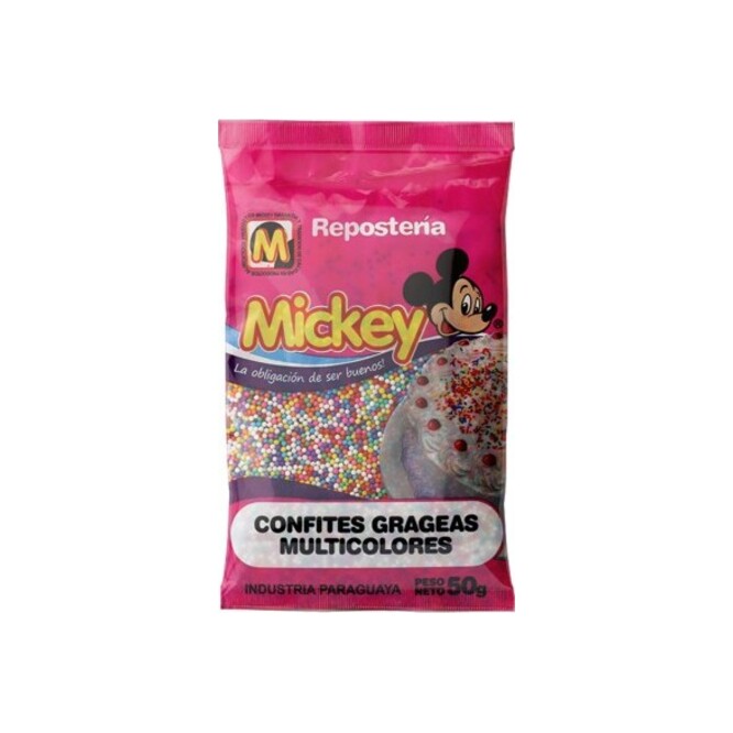 Confites grageas multicolores Mickey 50 gramos