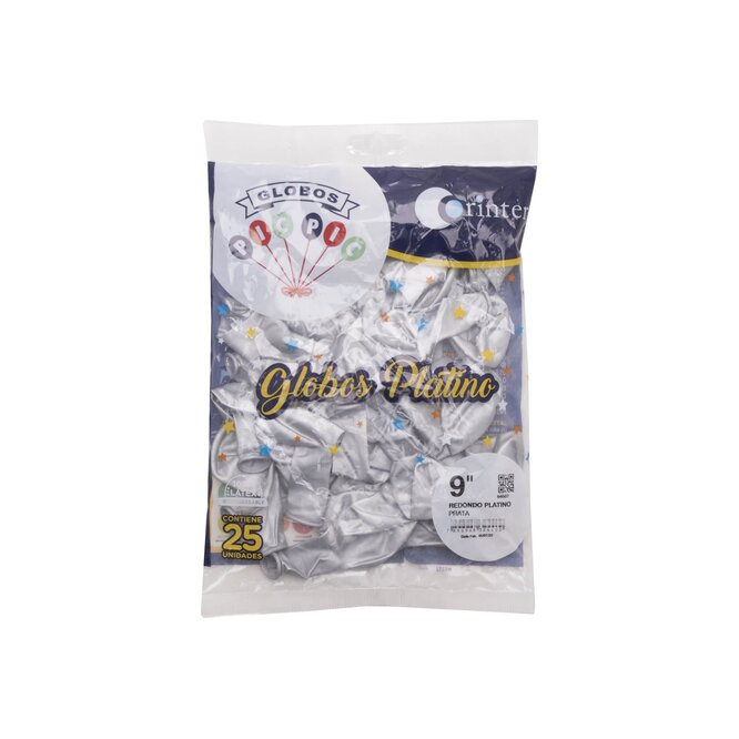 Globos color Platino N° 9 Pic Pic Corinter 25 unidades