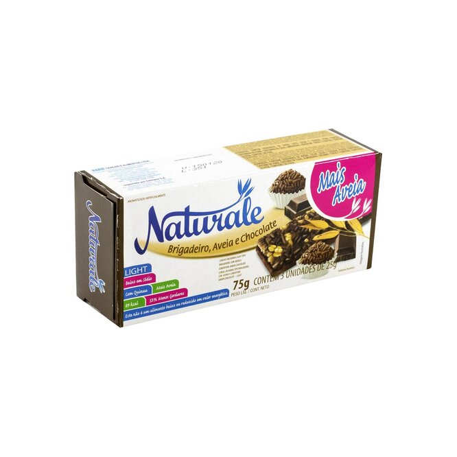 Barra de cereal Light Brigadeiro, Avena y Chocolate 3 unidades Naturale 25 gramos