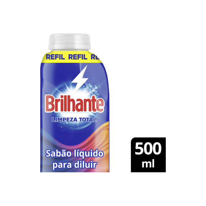 Jabón liquido concentrado limpieza total Brilhante 500 ml