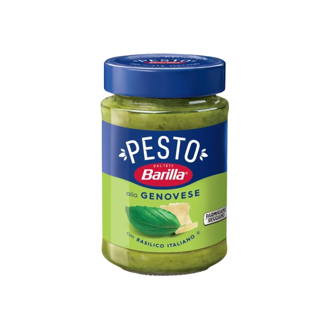 Salsa Pesto Al genovese con parmesano en frasco Barilla 190 gramos