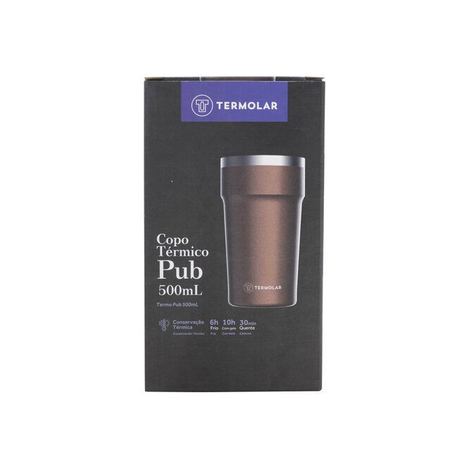 COPO TERMICO PUB TERMOLAR NARANJA 500 ML