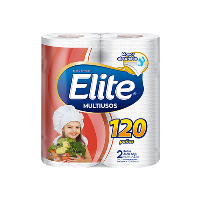 Rollo cocina multiusos doble hoja 120 paños Elite 2 unidades