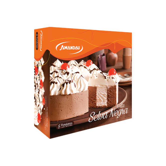 Torta congelada Selva Negra en caja Amandau 900 Gramos