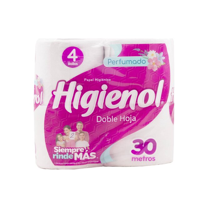 Papel higiénico perfumado doble hoja higienol 4 unidades