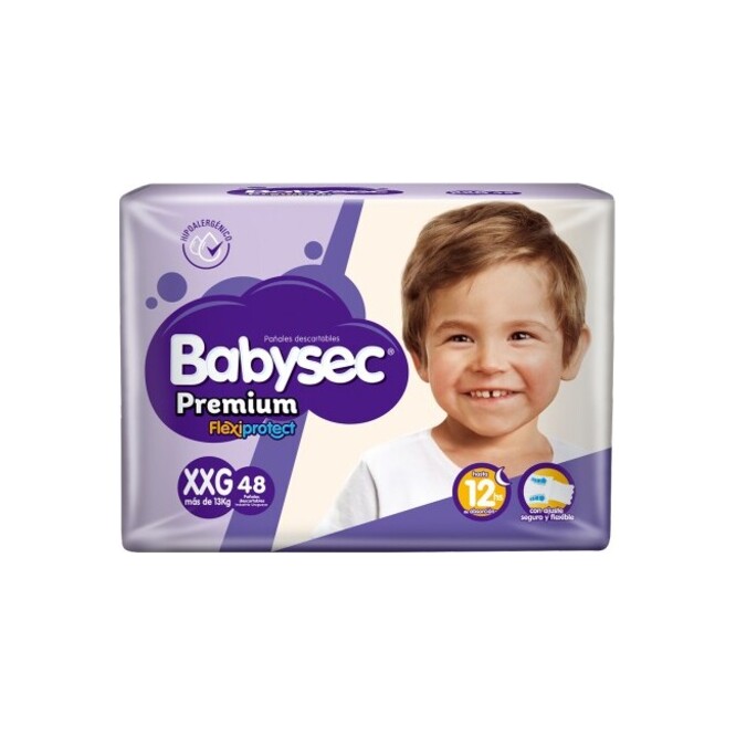 Pañales premium desechables xxg Babysec 48 unidades