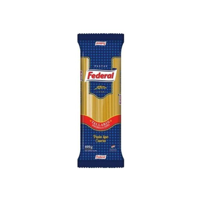 Fideo tallarín fino amarillo paquete Federal 400 gramos