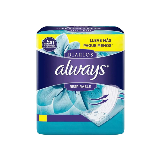 Protector diario sin perfume Always 40 unidades