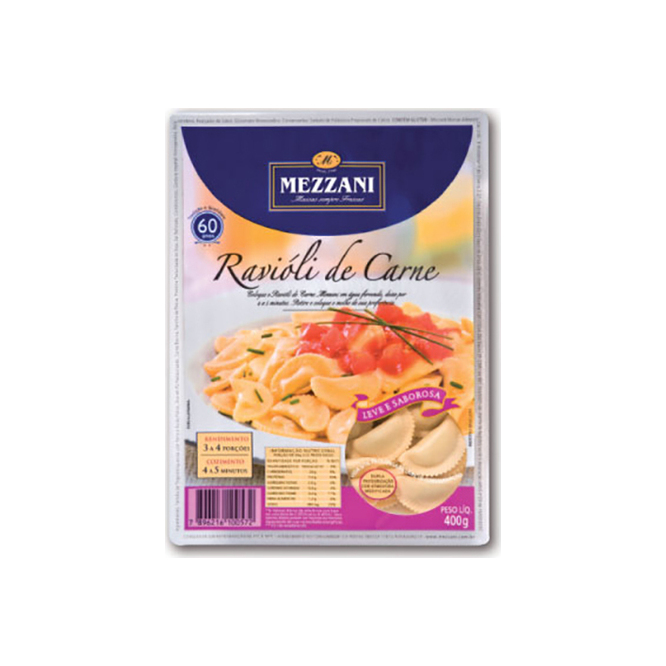 RAVIOLES DE CARNE MEZZANI 400GR PAQ