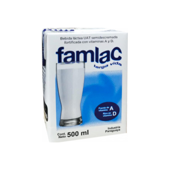 Bebida láctea larga vida tetra Famlac 500 ml