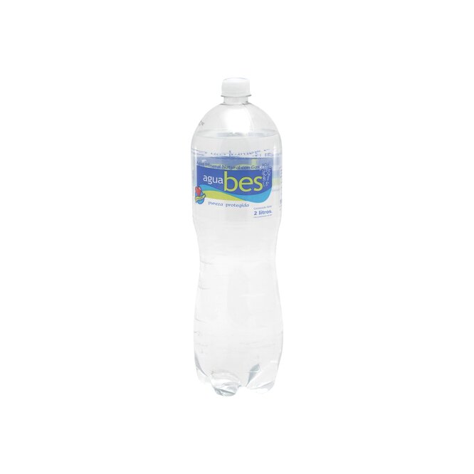 Agua mineral natural con gas botella Bes 2 litros