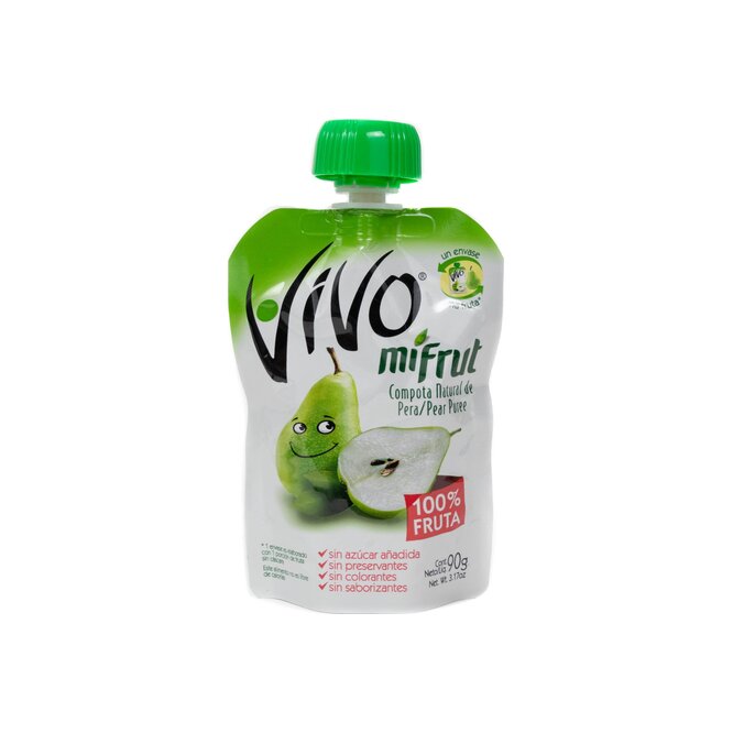 Compota de pera mifrut tetra Vivo 90 gramos