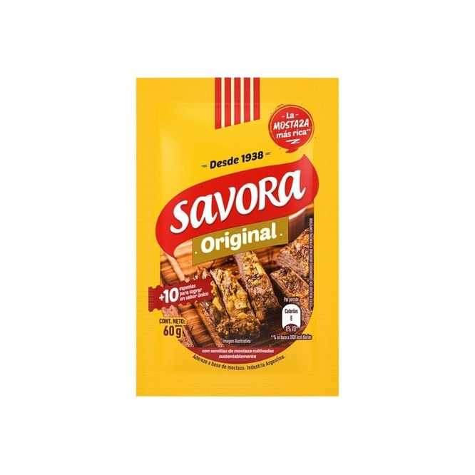 Mostaza original en doy pack Savora 60 gramos