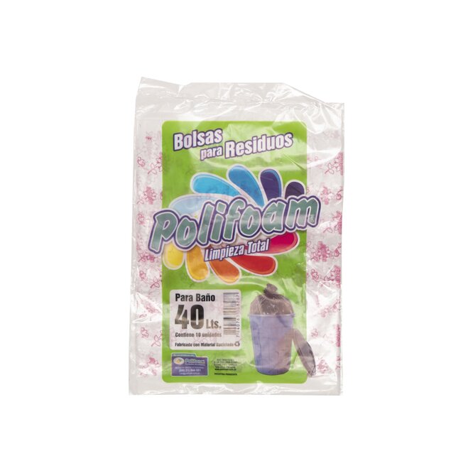 Bolsa para baño paquete Polifoam 10 unidades