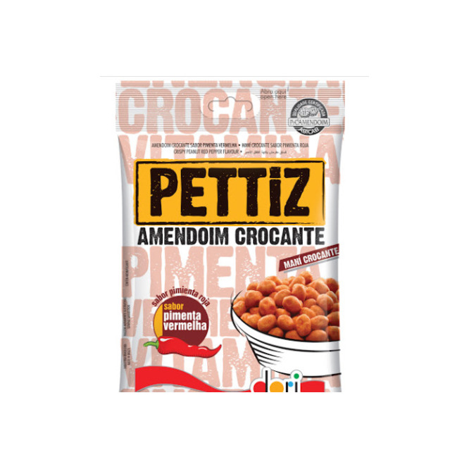 Maní Crocante Sabor Pimienta Roja Pettiz 120 gramos