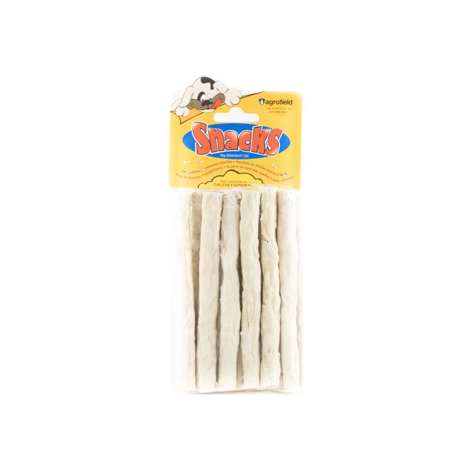 Hueso para perro en forma de palito blanco en paquete Agrofield 12 unidades