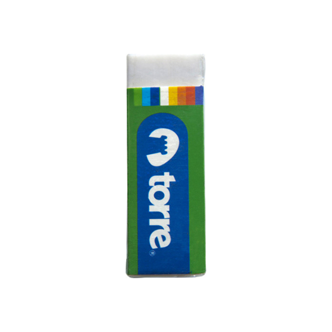 Goma de borrar grande en blíster Torre