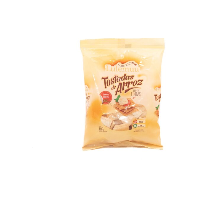 Tostadas arroz super finitas en paquete Lulemuu 120 gramos