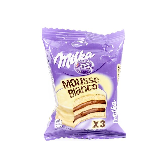 Alfajor triple mousse blanco Milka 55 gramos
