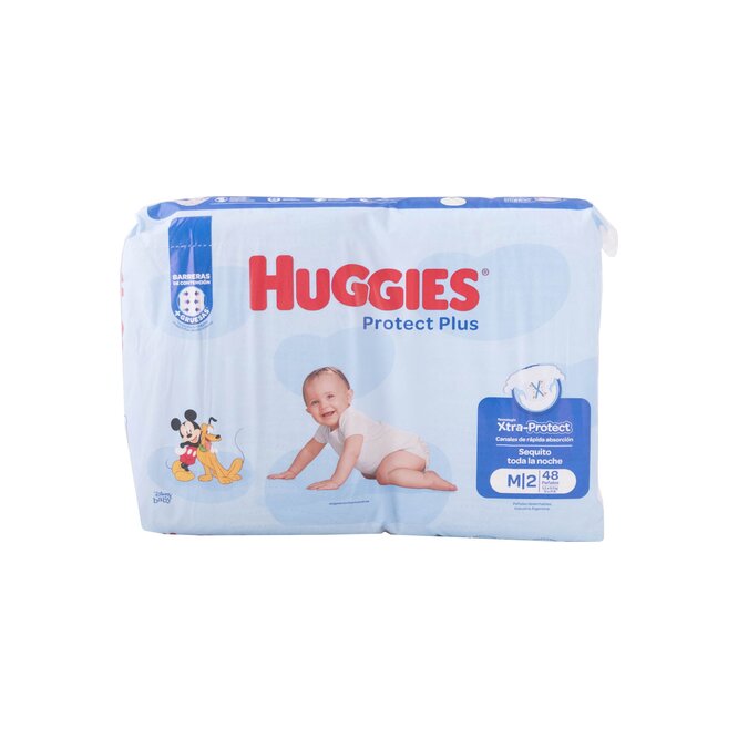 PAÑALES P/BB M 48UN HUGGIES PROTEC PLUS