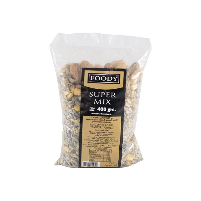 Alimento para aves super mix bolsa Foody 400 gramos