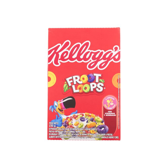 Cereal en anillos sabor frutas caja Kelloggs Froot Loops 230 gramos