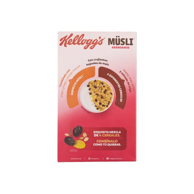 Cereal con maíz, arroz y arándanos Kellogg's 275 gramos