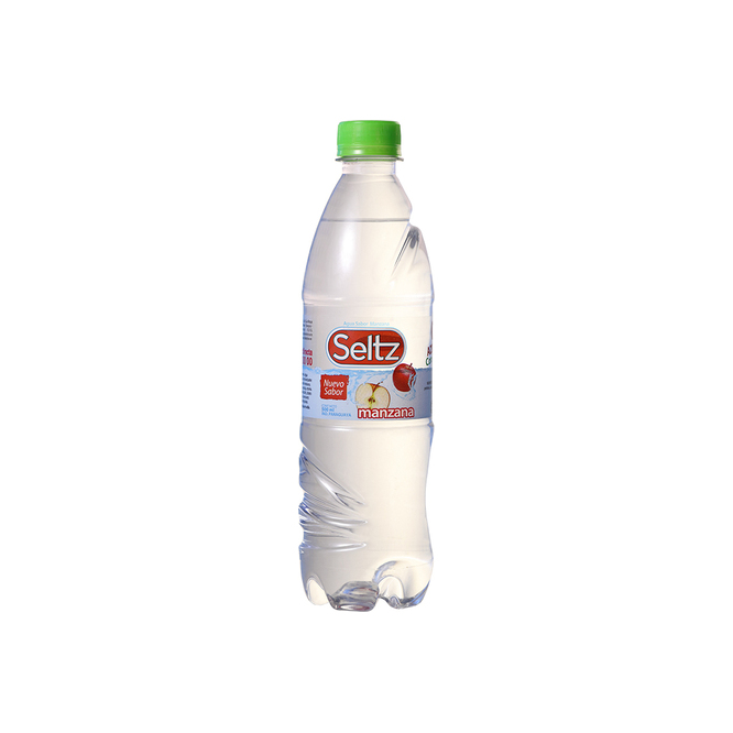 Agua mineral sabor manzana botella descartable Seltz 500 ml