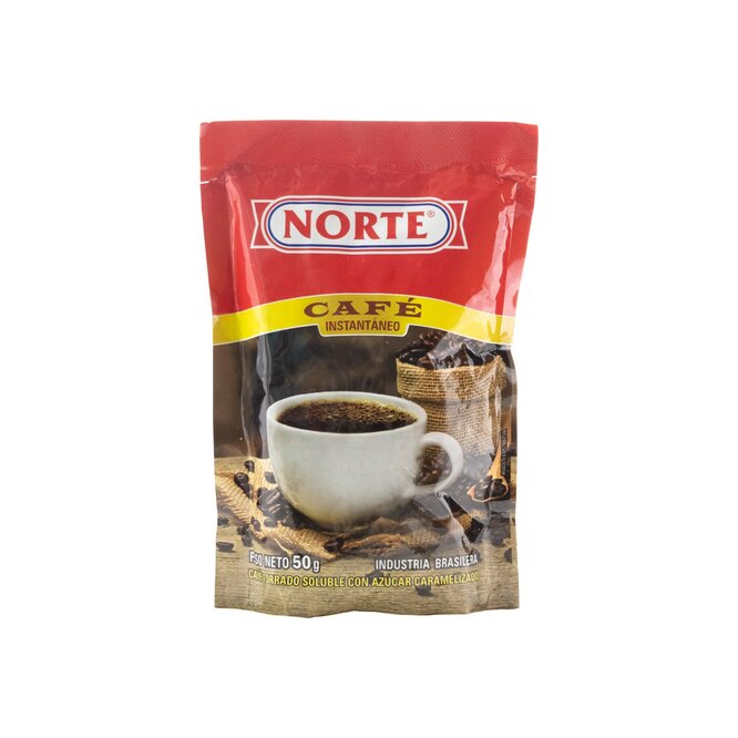 Café instantáneo torrado soluble con azúcar caramelizado paquete Norte 50 gramos