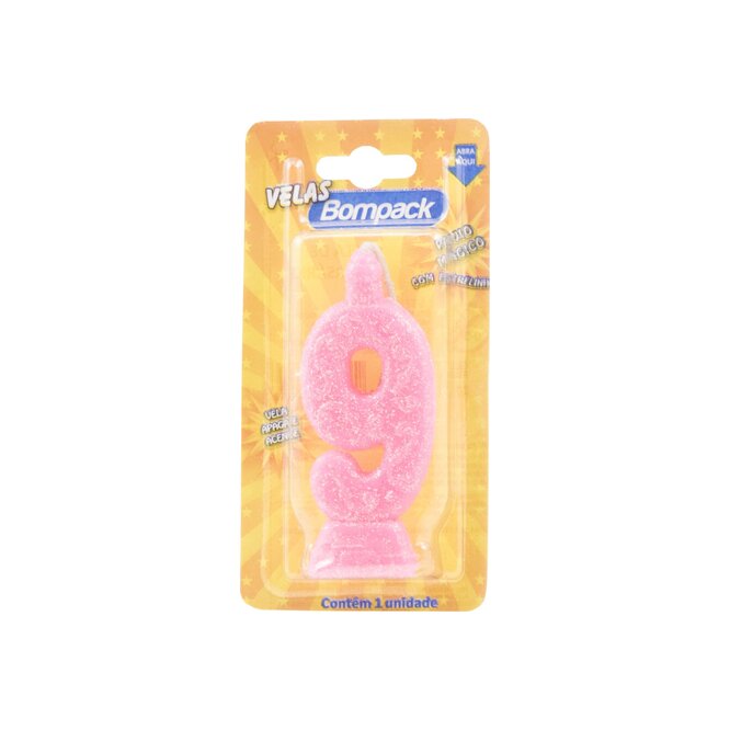 Vela Mágica N° 9 Color Rosa Bompack