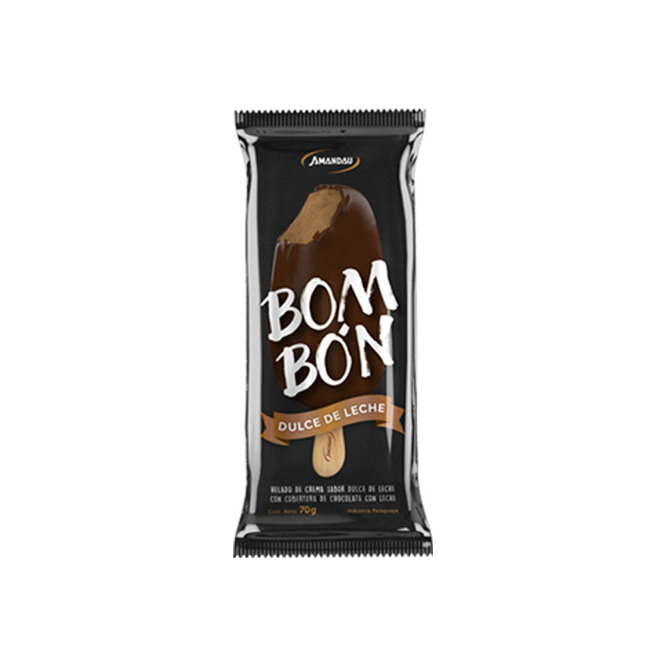 Helado palito bombón de dulce de leche Amandau 70 gramos