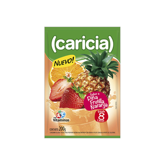 JUGO EN POLVO CARICIA PIÑA/FRUTILLA/NARA