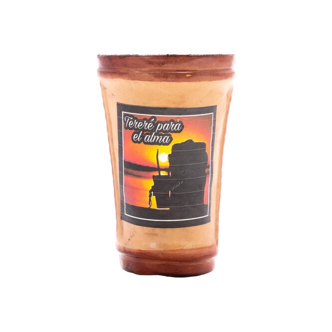 Guampa de cuero con relieve para tereré Superútil 1 unidad