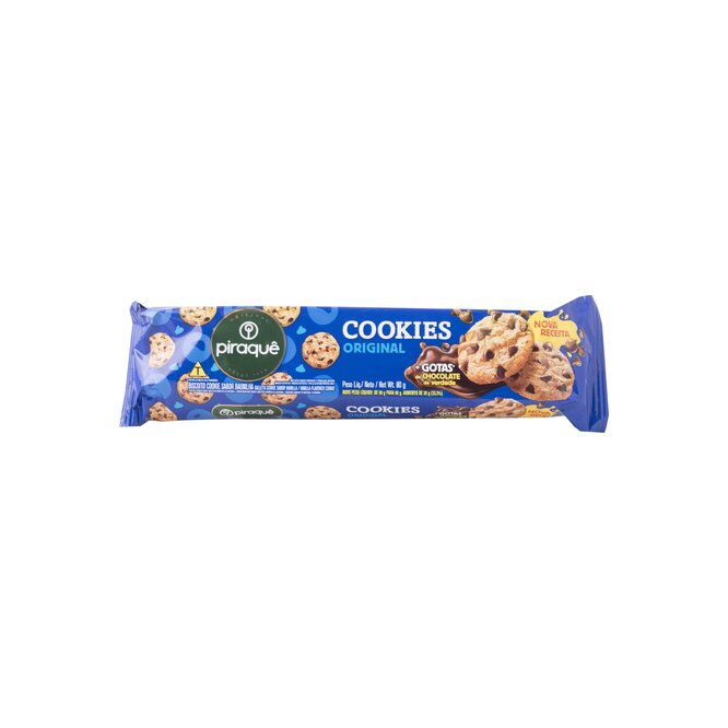 Cookies sabor vainilla con chips de chocolate Piraqué 80 gramos