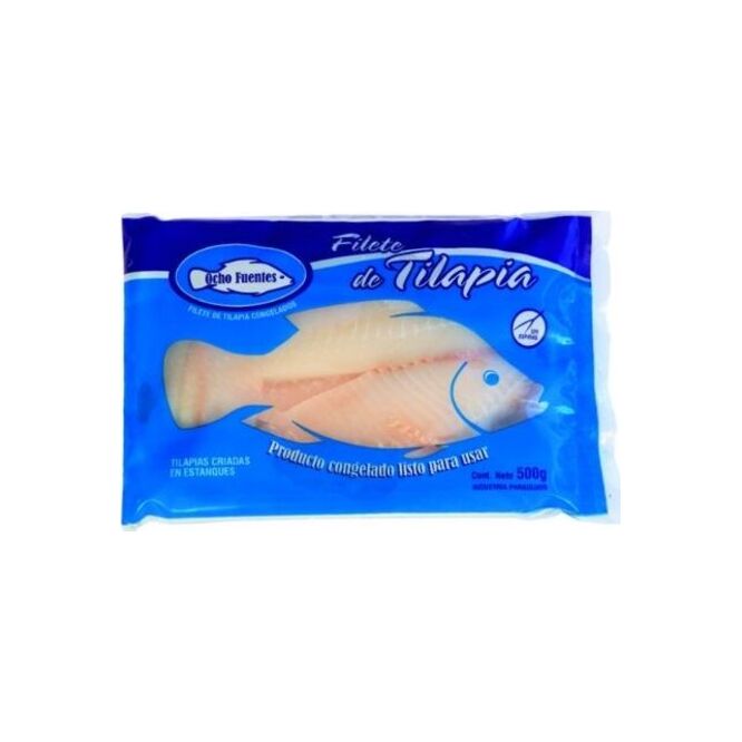 Filet de tilapia paquete Ocho Fuentes 500 gramos