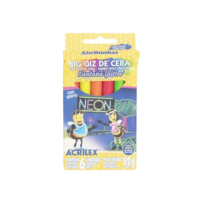 CRAYOLA TRIANGULAR CORT NEON GLITTER 6UN