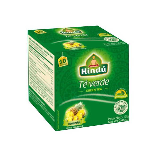 Té verde sabor piña Hindu 10 unidades