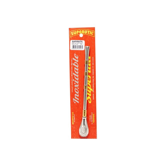 Bombilla de acero inoxidable larga silver con rosca Superútil 1 unidad