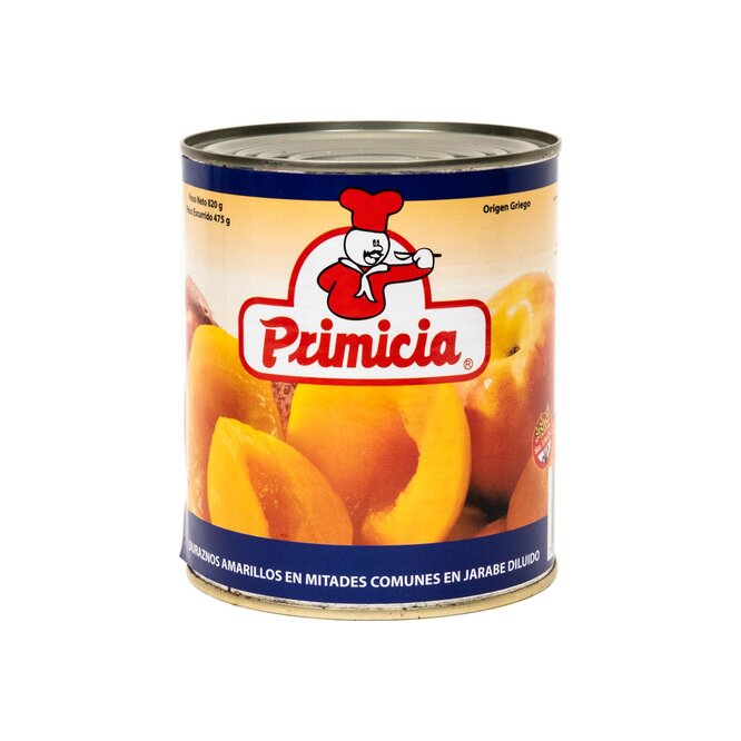 Durazno en almíbar lata Primicia 820 gramos